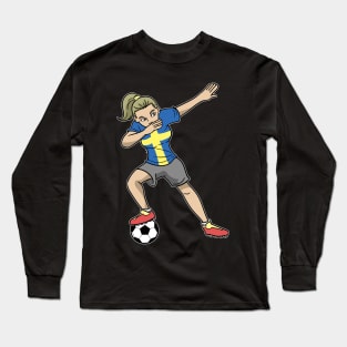 Soccer Sweden Soccer Player Girls Long Sleeve T-Shirt